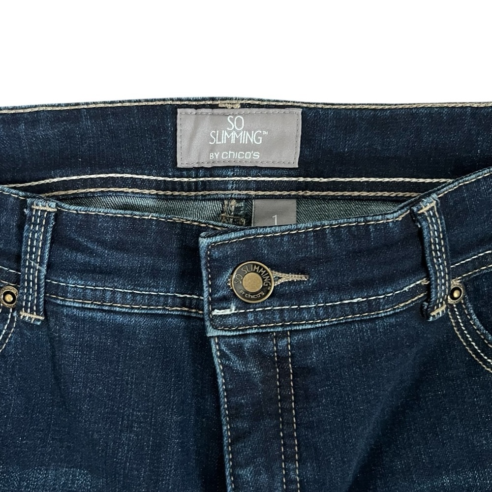 Chico's Deep Indigo So Slimming Boot Cut Jeans C204 - Picture 3 of 5